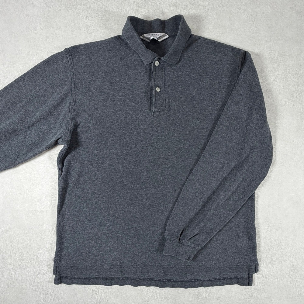 Vintage 80s Brooks Brothers Golden Fleece Polo Shirt Mens S Gray Long Sleeve USA